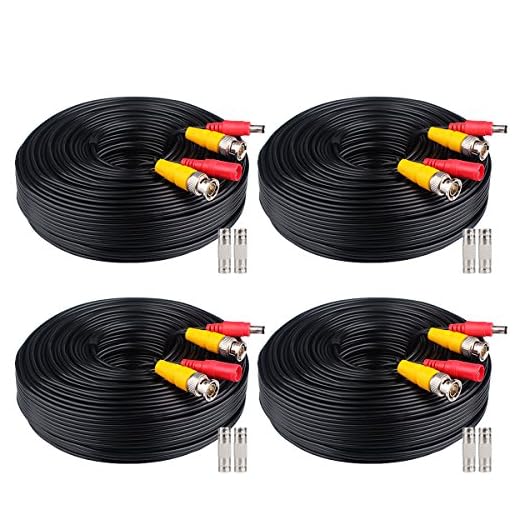 WILDHD 4 Pack 100FT BNC Video Power Cables