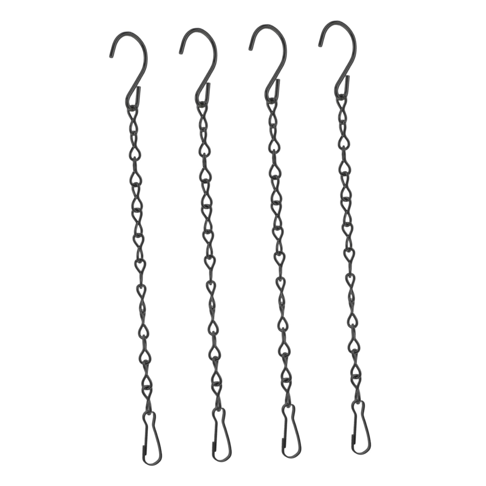 TIDTALEO 4pcs Decorative Chains for Hanging Black Plant Hanger Hook Chain Stainless Steel Wire Chain for Plant Pot Lantern and Bird House