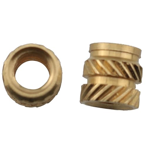 Miniatura 3 de 30 tuercas moleteadas de latón roscado, inserto de fusión en caliente, tuerca moleteada M4 x 0.236 in x 0.236 in tuerca de incrustación de calor