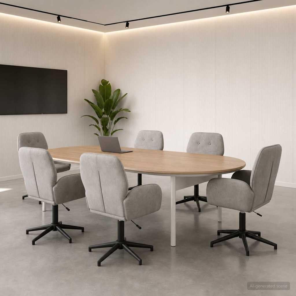 Juego de 6 sillas giratorias de terciopelo gris claro con altura ajustable de 78 a 90 cm, 54 x 55 x 90 cm, con función giratoria de 360°, respaldo ergonómico y reposabrazos para oficina en