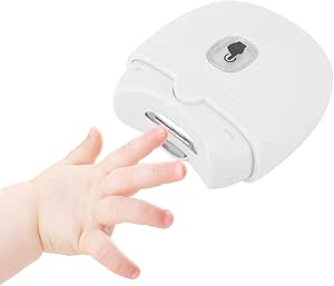 Electric Automatic Nail Clipper with Light and 2 Speeds, Fingernail Cutter, USB Rechargeable Fingernail Trimmer for Kids, Seniors and Adult (White)