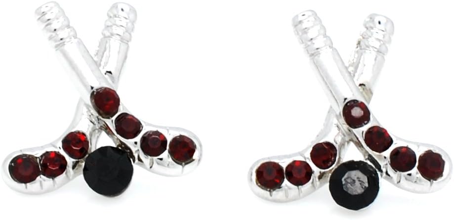 Violet Victoria & Fan Star Hockey Post Earrings with Crystals and Rhodium Plating