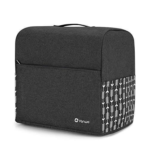 Yarwo Serger Sewing Machine Cover With Top Handle And Pockets, Overlock Machine Dust Cover Compatible With Most Standard Singer Or Brother Serger, Black With Arrow #TOP6
