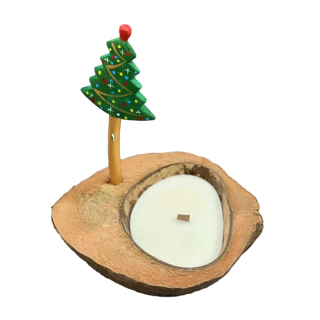 xbiez Coconuts Shell AromaCandle Coconuts Gift Box Beach Wax Friendly Home Decor Scented SoyCoconut Shell Candle Wood