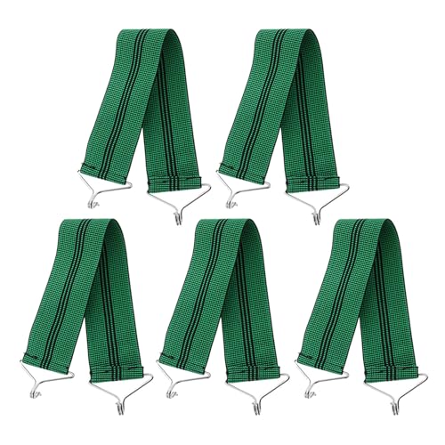 Toddmomy Lot de 5 Courroies Anti-Rupture pour Chaise Pliable et Fauteuil Inclinable, Bandes Élastiques Épaissies en Tissu Élastique Vert pour Prévenir Fissures