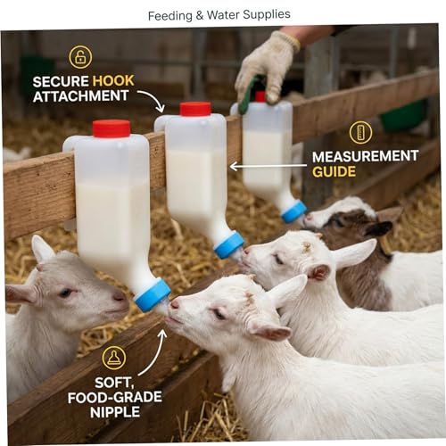 Biberones para cabras con gancho lateral para colgar en corral, 500 ml 5