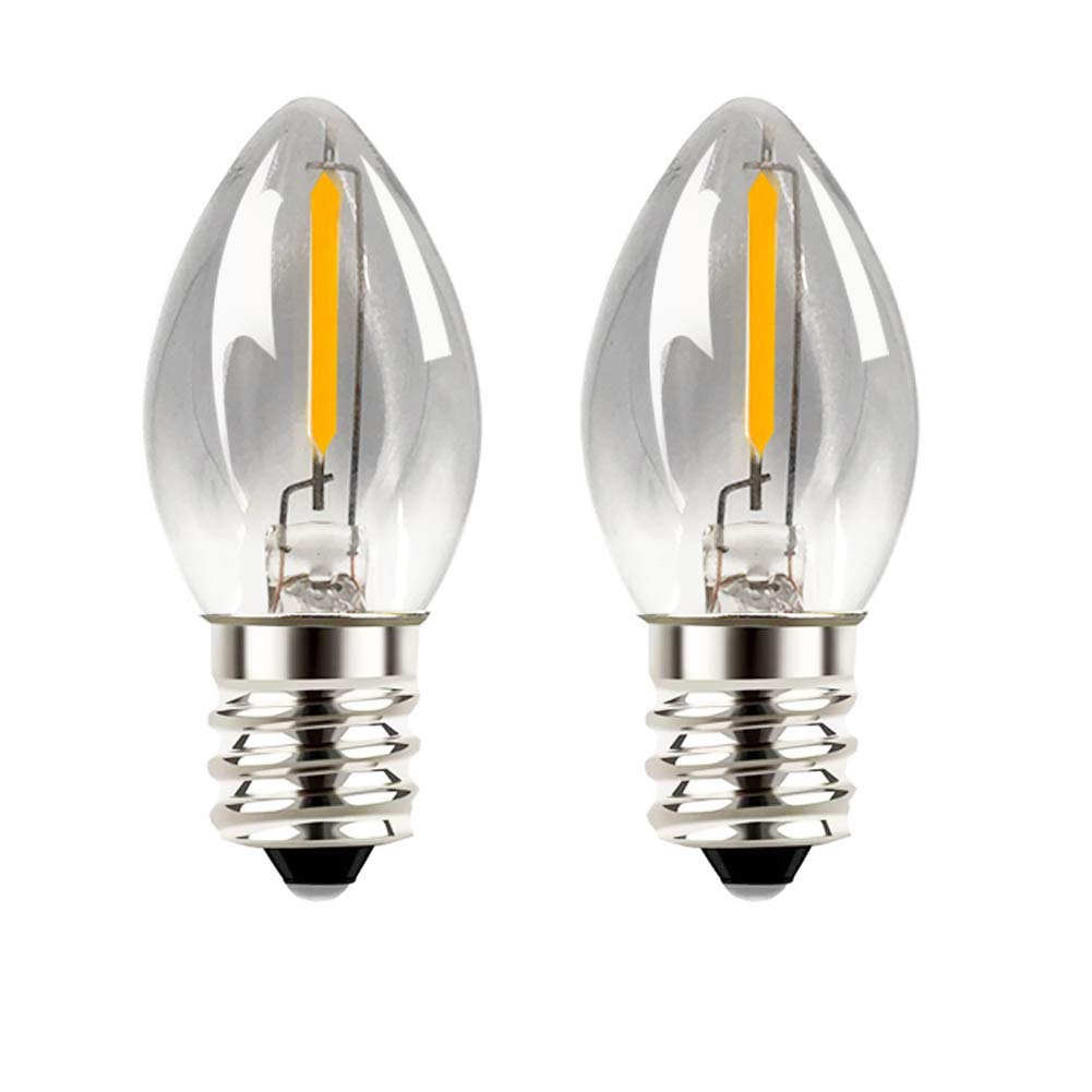 Tsunetani-C7 Edison LED Filament Mini Night Light Bulbs 0.5W Equivalent to 5 Watt Incandescent - E12 Candelabra Base 2700K Warm White for Home