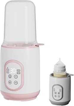 Baby Bottle Warmer, Smart Temperature Control Automatic Shut-Off, Fast Baby Food Heater & Defrost, Warmer Accurate Temperature Control for All Bottles Breastmilk or Formula Pink,9in