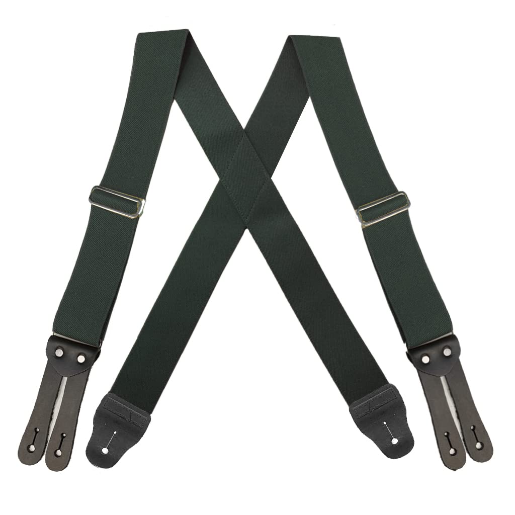 Suspender Store Welch Button Logger Suspenders - 2-Inch Wide - HUNTER GREEN 54