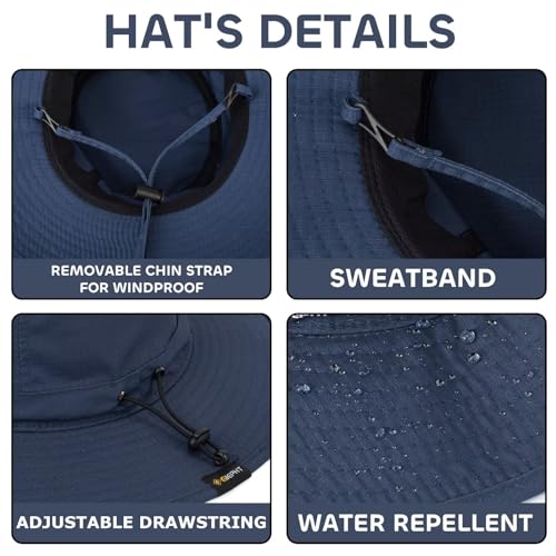 Image of Fishing Hat for Mens Sun Hat Wide Brim Bucket Hat SPF UV Protection XL XXL Large Size Big Head Hiking Beach Safari