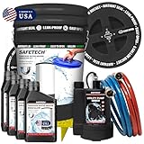 Safetech Tankless Water Heater Flushing Kit with 5-Gallon Screw-Top Lid, Premium Hoses, 1/6 HP Utility Pump, 4 Quarts Descaler, and Pump Grate