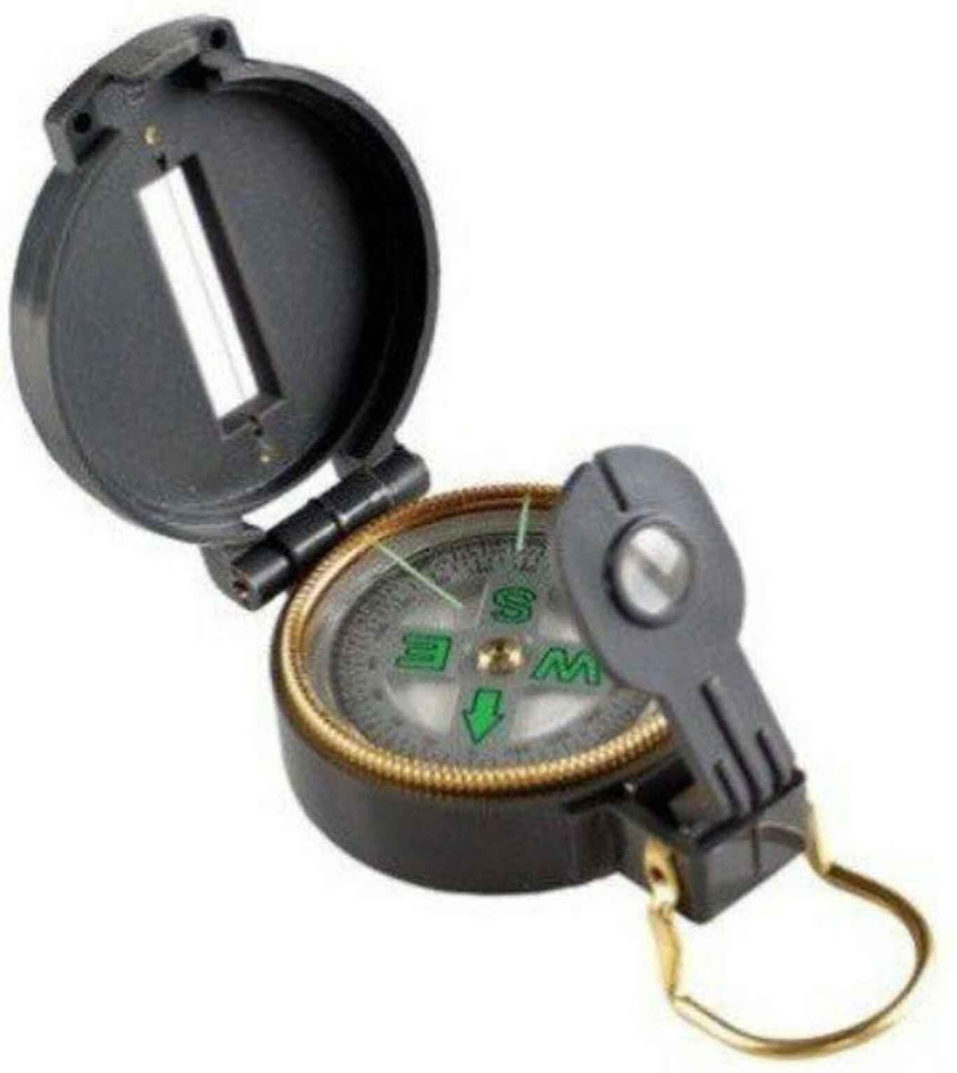 Military Engineer Directional Compass, Lensatic with Floating Metal Dial, North Arrow, for Outdoor Camping and Exploration, Black-image-6