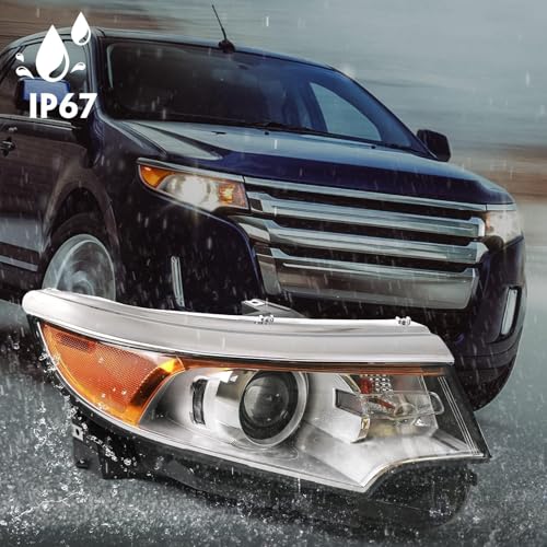 FIONE for Ford Edge Headlight Assembly 2011 2012 2013 2014 Halogen Replacement Projector Headlamp SE SEL Limited Right Passenger Side RH BT4Z13008A - Image 6