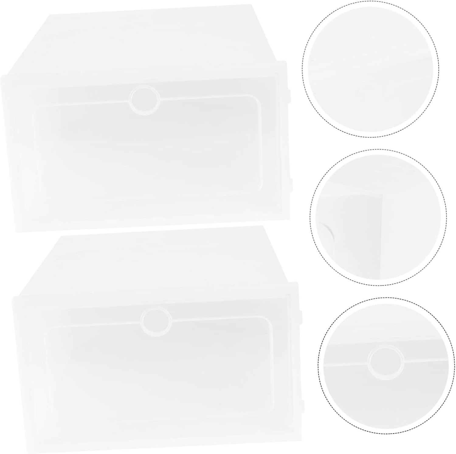 TIDTALEO 2pcs Stackable Shoe Racks Shoe Boxes Thicken Storage Boxes for Closet Organizers