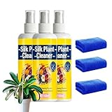 Detergente per piante e fiori artificiali con asciugamano, spray per piante in seta per pulizia profonda, rimuovi polvere ad asciugatura rapida senza strofinamento per piante finte, 120ml (3set)