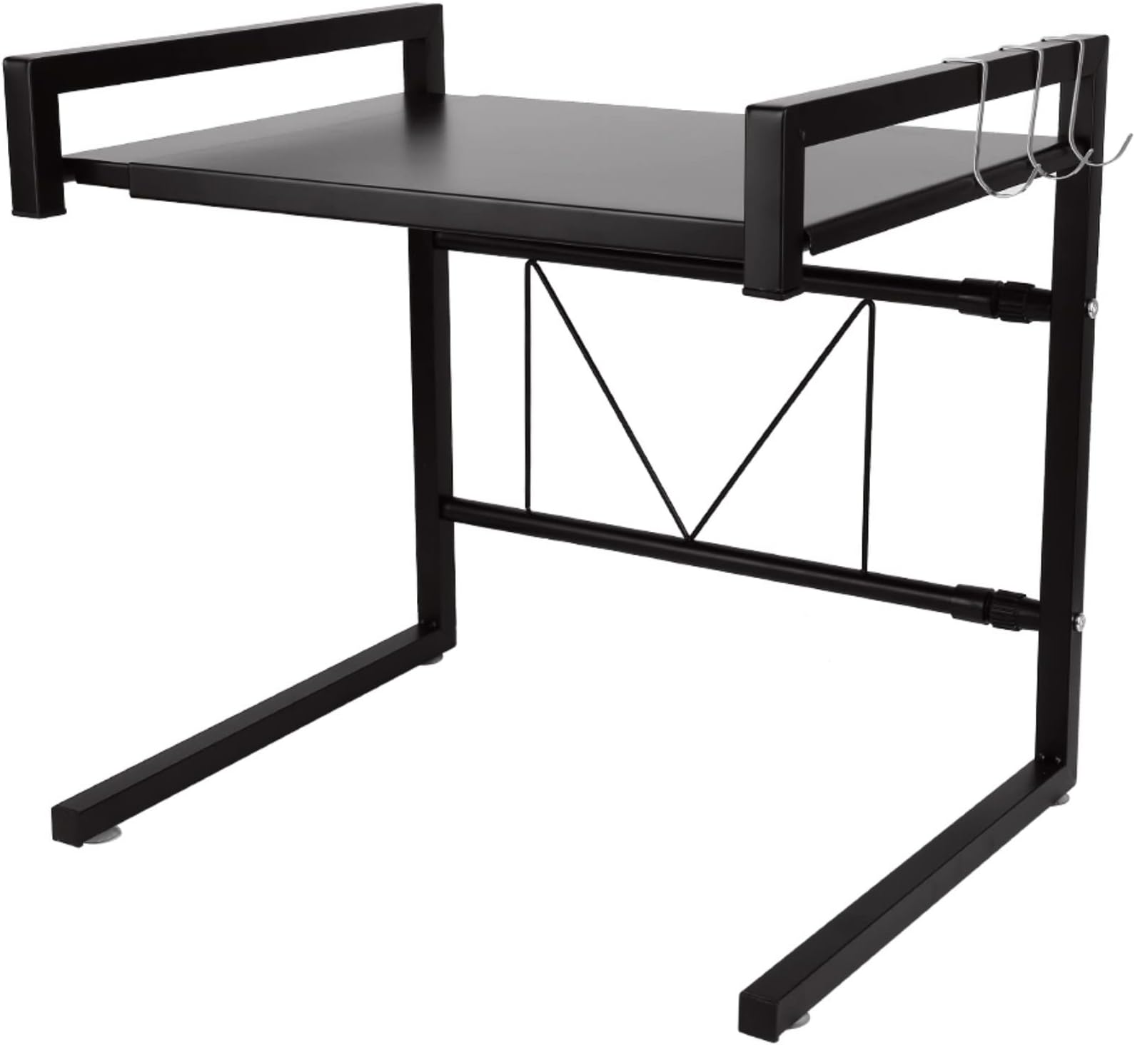 Mensola per forno a microonde, da parete, in acciaio al carbonio, per microonde, con 6 supporti, montaggio con adesivo o montaggio a trapano, 55 x 37 x 11,5 cm