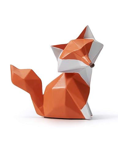 HAUCOZE Fox Figurine Gifts Geometric Sculpture Decor Animal Gifts Statue