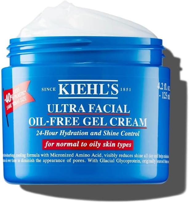 Ultra Facial Oil-Free Gel Cream for Oily to Normal Skin, Non-comedogenic, Alcohol-free, Fragrance-free, 125Ml