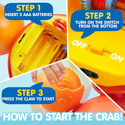 JOYIN Krabbe Babyspielzeug, Musikkrabbe Baby, tanzende Krabbe, Crawling Crab Tummy Time Toy, Geschenk für Geschenk für Neugeborenes Jungen & Mädchen von 0–6, 6–12 und 12–18 Monaten