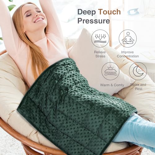 Alomidds Weighted Blanket 7lbs for Adults, Cozy Luxury Breathable Weighted Lap Blanket, Small Weighted Blanket for Travel, Relaxation, Sleeping, Calming, Green, 29" x 24" - Image 5