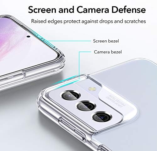ESR Metal Kickstand Case Compatible with Samsung Galaxy S21 Plus (6.7-Inch) (2021), Crystal Clear Slim Silicone, Portrait and Landscape Stand, Clear