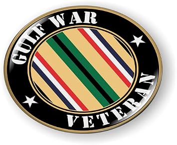 Gulf War Veteran 3D Domed CAR Emblem Badge Sticker Flexible Round