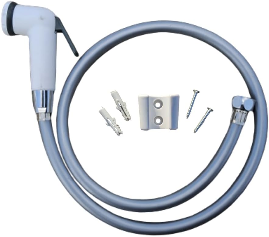 Roonihok Aqua's Essentials Hand Shower from ABS Body with Holder and 1meter Flexible Connecting Pipe (Hand Shower with 1meter Connecting Pipe)