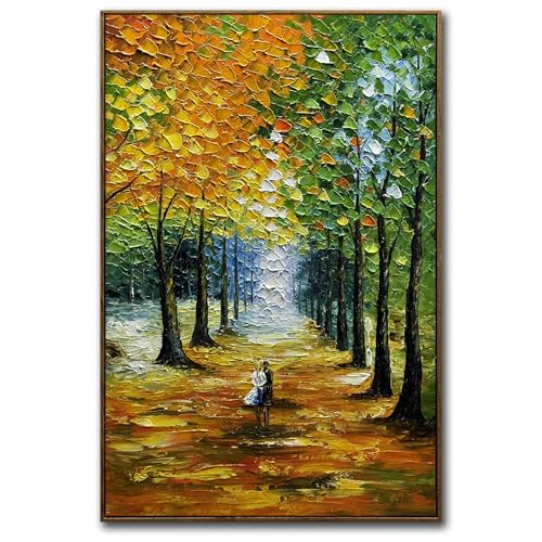 Tiancheng Hand-Painted Birch Forest Landscape on Canvas