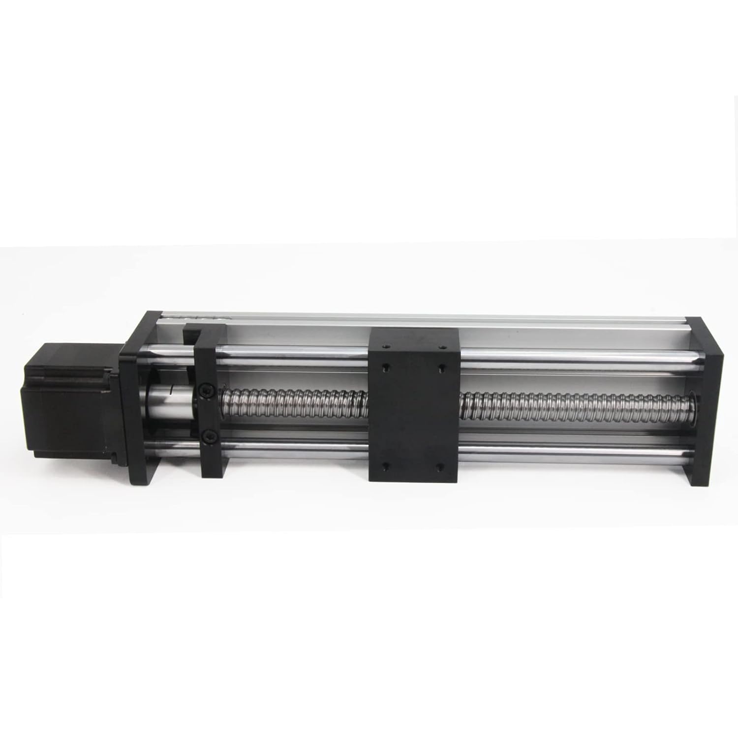 200mm Effective Stroke Length Linear Rail Guide Double Optical Axis Linear Slide Rail Ballscrew SFU1605 with Nema 23 Stepper Motor for CNC Router Machine(Size:200mm)