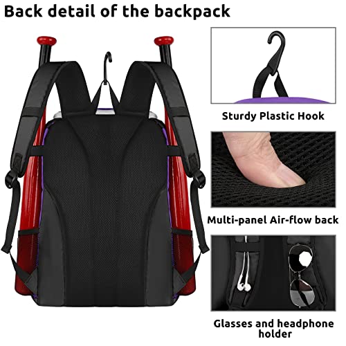 Baseball Backpack, Youth Softball Bat Bag With Vented Shoes Compartment, Lightweight Baseball Bag Tball Bat & Equipment With Fence Hook & Usb Charging Port, For Batting Mitten, Helmet, Teeball Gear #TOP4