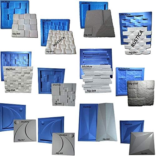 Digital Art Rio 12 Plastic with Rubber Sheets molds for Plaster 3D Walls KIT-C