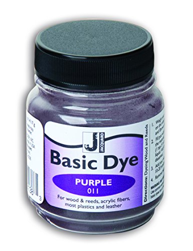 Jacquard Basic Dye .5oz - Purple - The Perfect Solution for Hard to Dye Materials - Wood - Reeds - Straw - Paper - Leather - Hemp and More