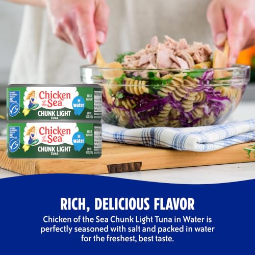 Image of Chicken of the Sea Wild Caught Chunk Light Tuna, 5 Ounce Cans, 48-Count - High Protein 100% Classic Chunk Tuna in Water - Delicious, Easy, Nutritious Ready to Eat Meals
