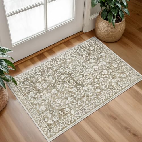 SILOLOOM Floral Beige Rug 2x3