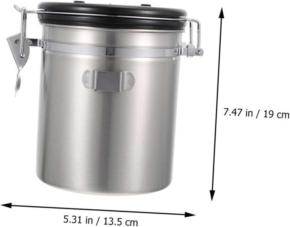 balacoo Airtight Pet Treat Storage Jar with Spoon 1.8l Stainless Steel Cat and Dog Food Sealed Container for Snack and Grain Organization