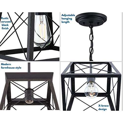 Image of Progress Lighting P500041-031 Briarwood Pendants, Ceruse Black 9.00x10.00x10.00