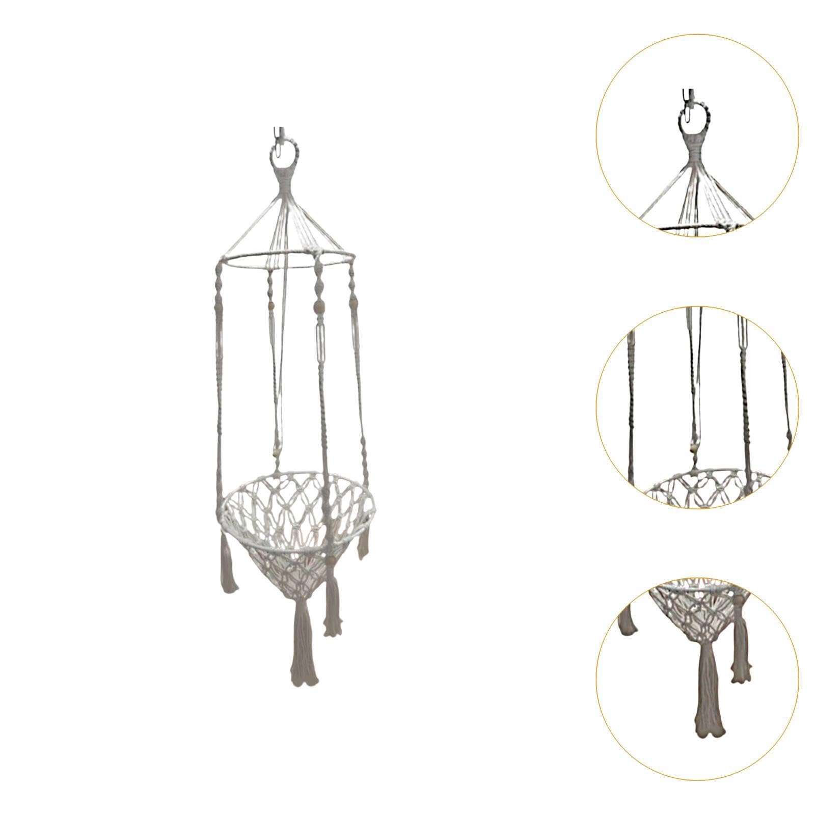 LOVIVER Hamac en macramé tissé à la Main pour Chat, hamac Suspendu pour Chat, Fournitures pour Animaux de Compagnie, hamac pour Cage intérieure et extérieure, Diamètre 40cm
