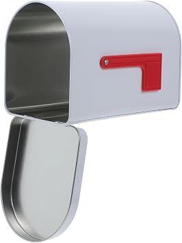 Zerodeko Tinplate Gift Mailbox Toy with Raised Signal Flags, White