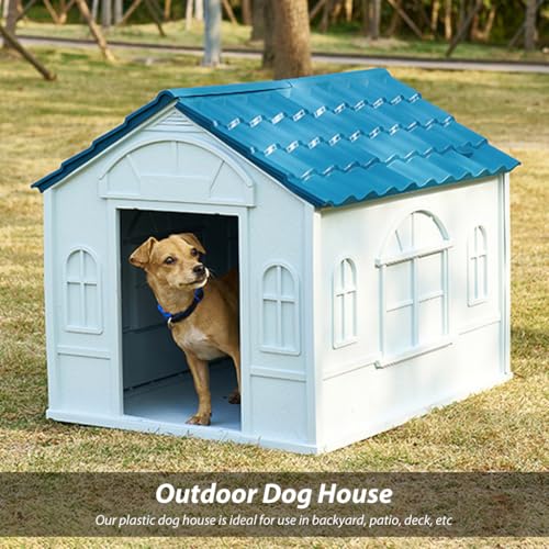 Image of Qpets Outdoor Dog House Plastic Rainproof 65x75x63cm Under 15kg