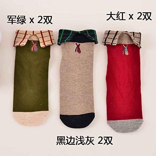 ZHFC-Korean women socks socks turn collar tide stockings socks cotton socks students in all-match Sen Department of socks,2 pairs of pure color