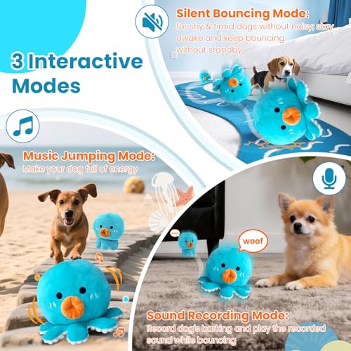 Juguete interactivo para perros pulpo con pelota rebotadora miniatura 2