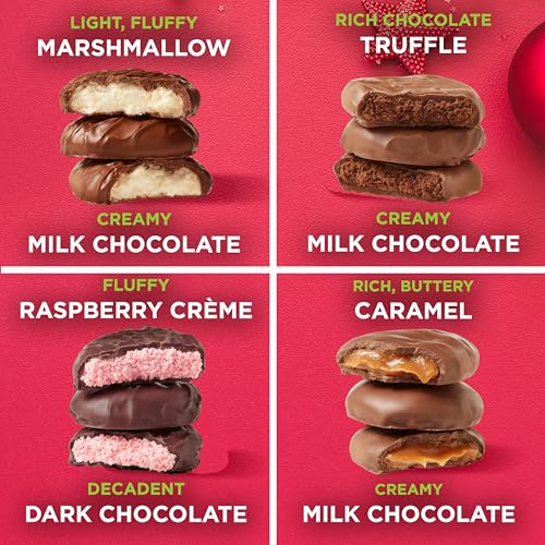 RUSSELL STOVER Christmas Chocolate Candy Assorted Ornaments, 1.3 oz. (Pack of 40) - Marshmallow, Caramel, Truffle, Raspberry Creme - Stocking Stuffers
