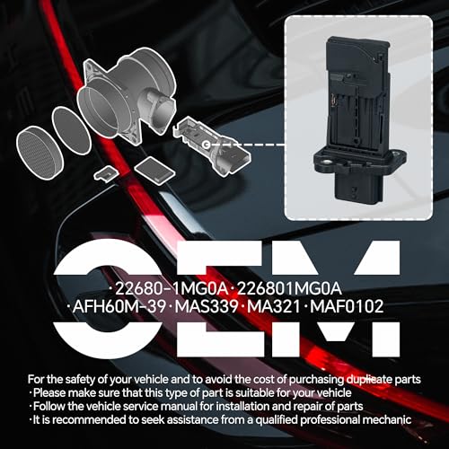 AdvanEX Mass Air Flow Sensor MAF0102 MAF Compatible with Infiniti Q50/Q70/QX60/M35h, Nissan Altima/Sentra/Pathfinder/Murano, Replaces AFH60M-39 22680-1MG0A