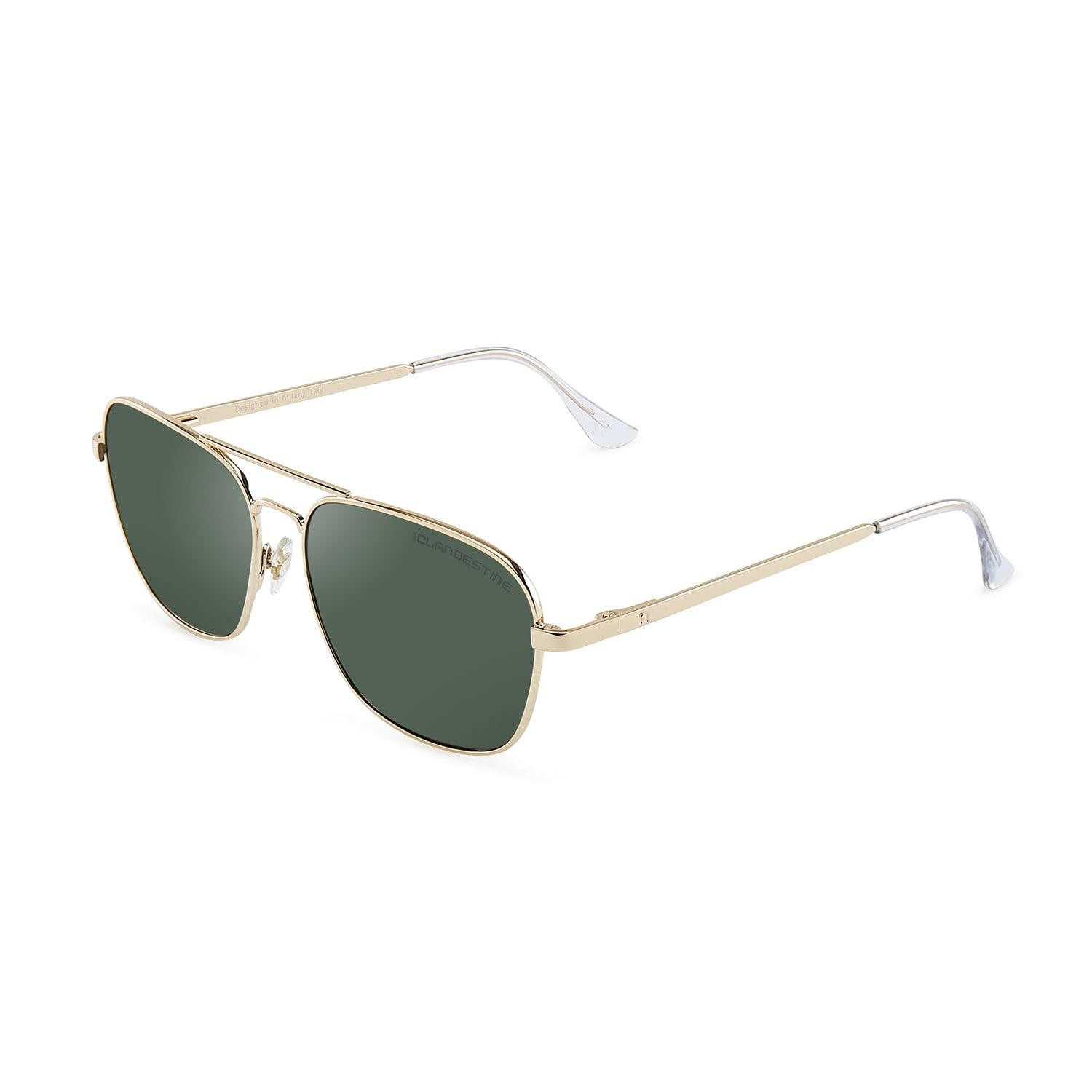 CLANDESTINE Gafas de Sol Unisex - Modelo Pilot 18 - Lentes de Nylon HD y Montura de Acero Inoxidable - Talla Única - 144 mm x 51 mm