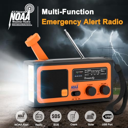 Dreamsky NOAA Emergency Radio Weather Alert with Hand Crank Solar - Image 2