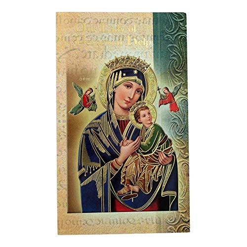 William J. Hirten Deluxe Catholic Holy Card with Traditional Prayers (Our Lady of Perpetual Help)