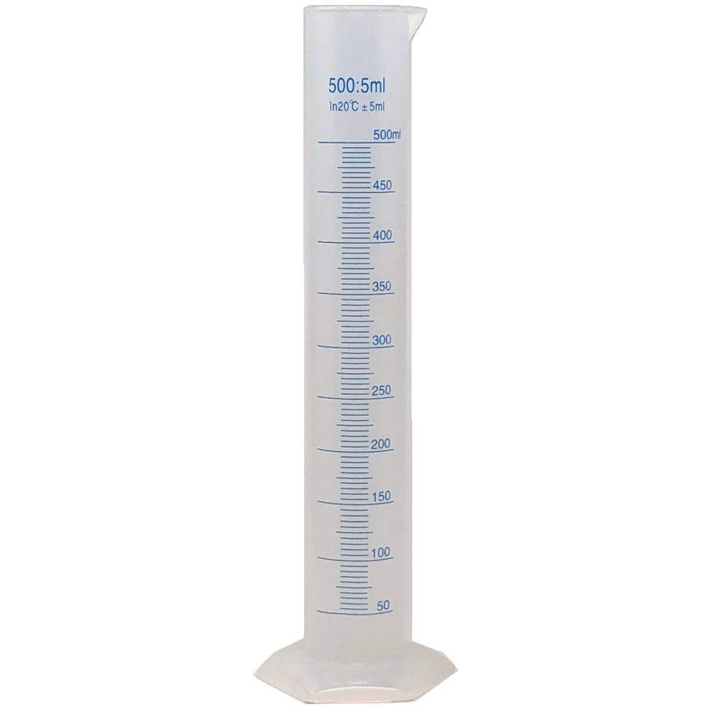 Photo 1 of 500ml Plastic Graduated Cylinder, Printed and Molded Graduations, Single Metric Scale, Polypropylene, Karter Scientific 237N2 (Single) 500ML PACK OF 1
