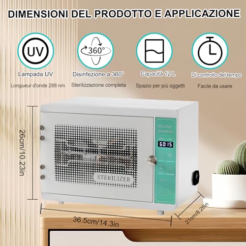 Bactiblast Sterilizzatore Uv Per Strumenti, Sterilizzatore E Asciugatore Per Biberon Da 160W, Sterilizzatore Multifunzionale Con Riscaldamento Asciugamani A 75°C Per Centri Estetici, Spa, Biberon E - 6
