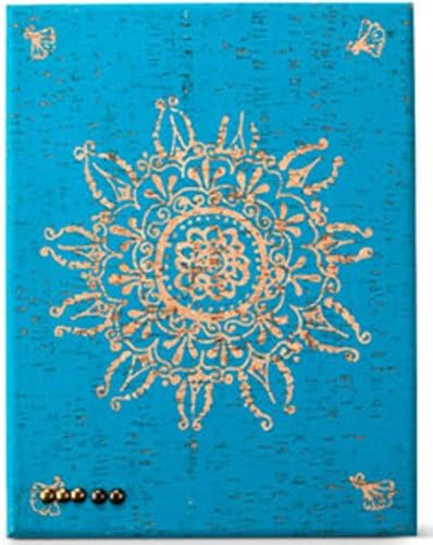 Teal Blue Henna Printed Cork Board/Pin Board