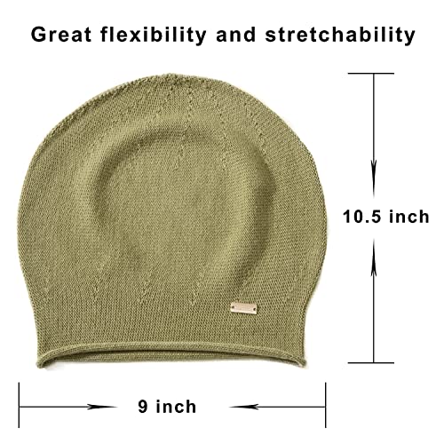 Image of jaxmonoy Cashmere Slouchy Knit Beanie Hat for Women Winter Soft Warm Ladies Wool Knitted Skull Beanies Cap
